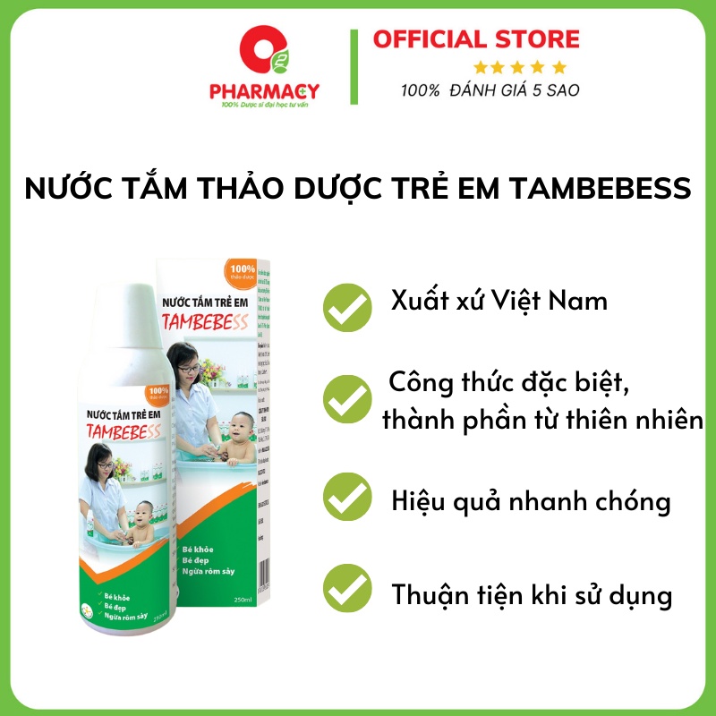 Nước tắm thảo mộc trẻ em TAMBEBESS chai 250ml