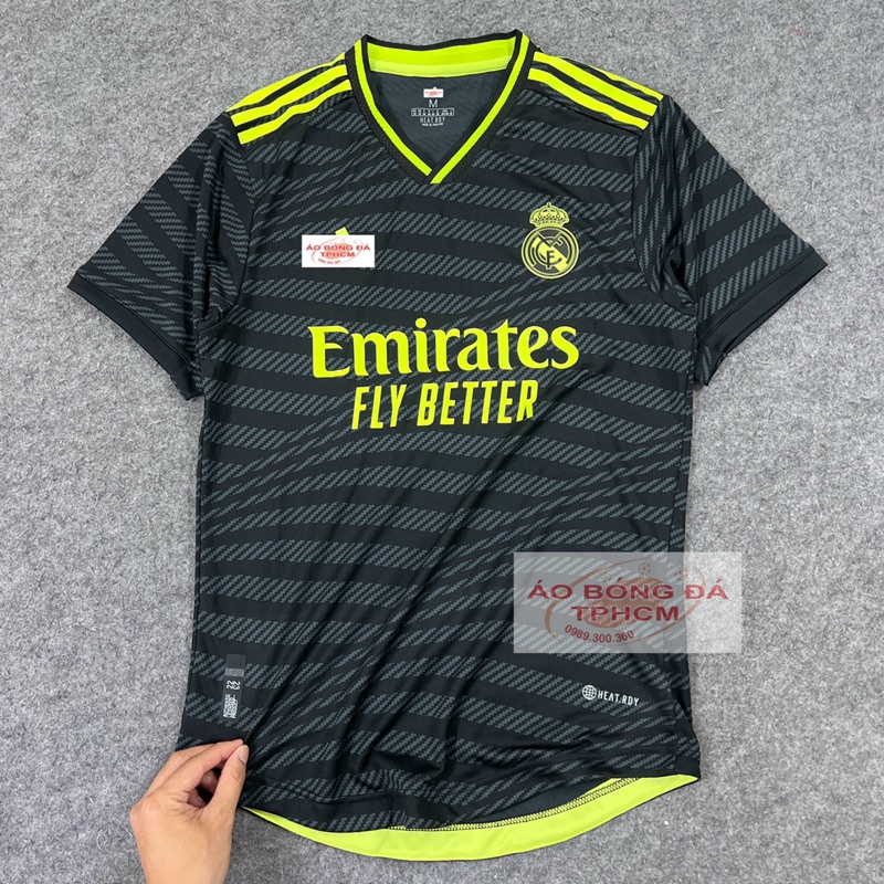 REAL mùa 22/23 - Áo Bóng Đá bản PLAYER hàng Thái - REAL Đen Chuối 22/23