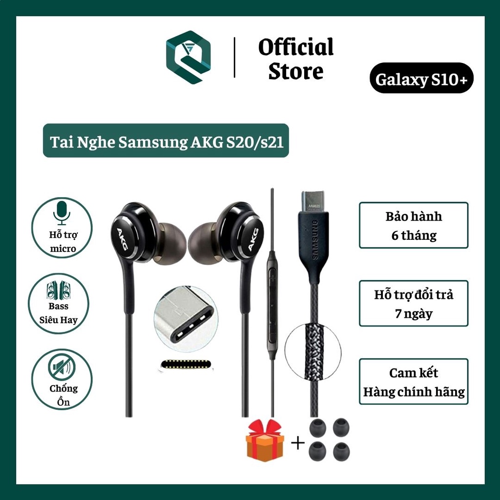 Tai Nghe Nhét Tai Samsung AKG Có Dây Có Mic Đàm Thoại Âm Thanh Chất Lượng - Tai Nghe Jack Tròn 3.5mm và Type C