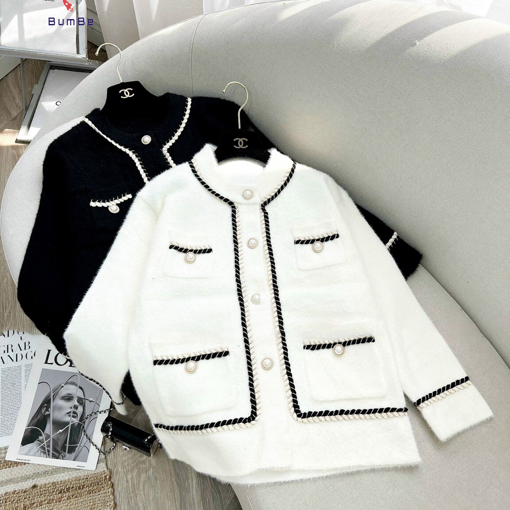 Áo Khoác Cardigan Dệt Kim Mềm Mịn Thời Trang Thu Đông