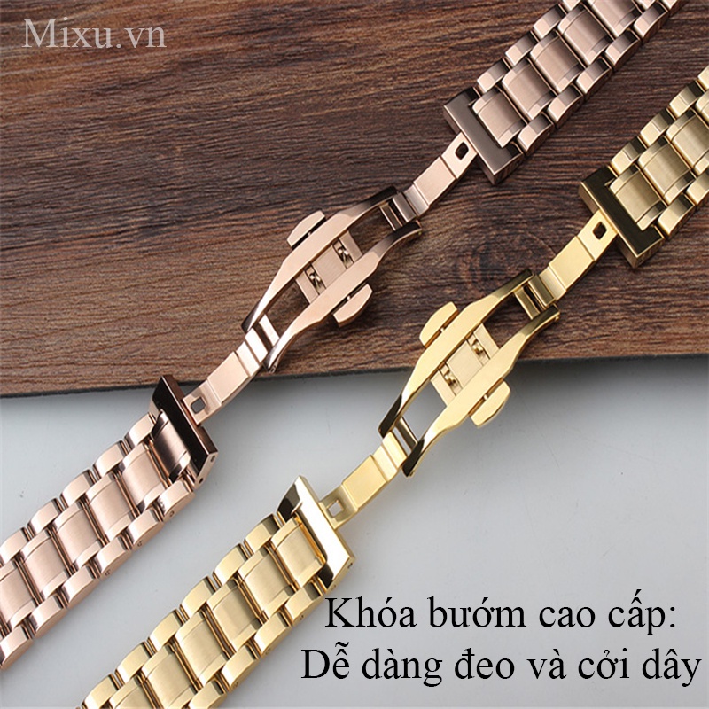 Dây đồng hồ nam nữ - Inox đúc nguyên khối, dây đeo đồng hồ kim loại size 18mm 20mm 22mm 24mm, quai thép không gỉ casio