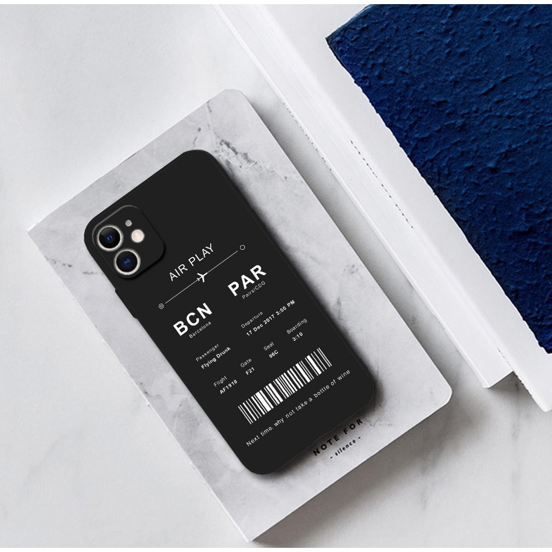 Ốp Điện Thoại Mềm Hình Vé Máy Bay Cho iphone 11 12 pro max xr 6s 7 8 plus se2 13 mini 14 15 pro max x xs max