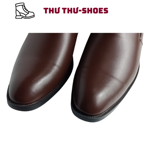 Giày chelsea boot nam,da nâu trơn,tôn dáng ôm chân,size dễ chọn,khâu đế