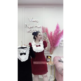 ĐẦM NHUNG PHỐI CỔ TRẮNG BIGSIZE ( ngắn và dài )