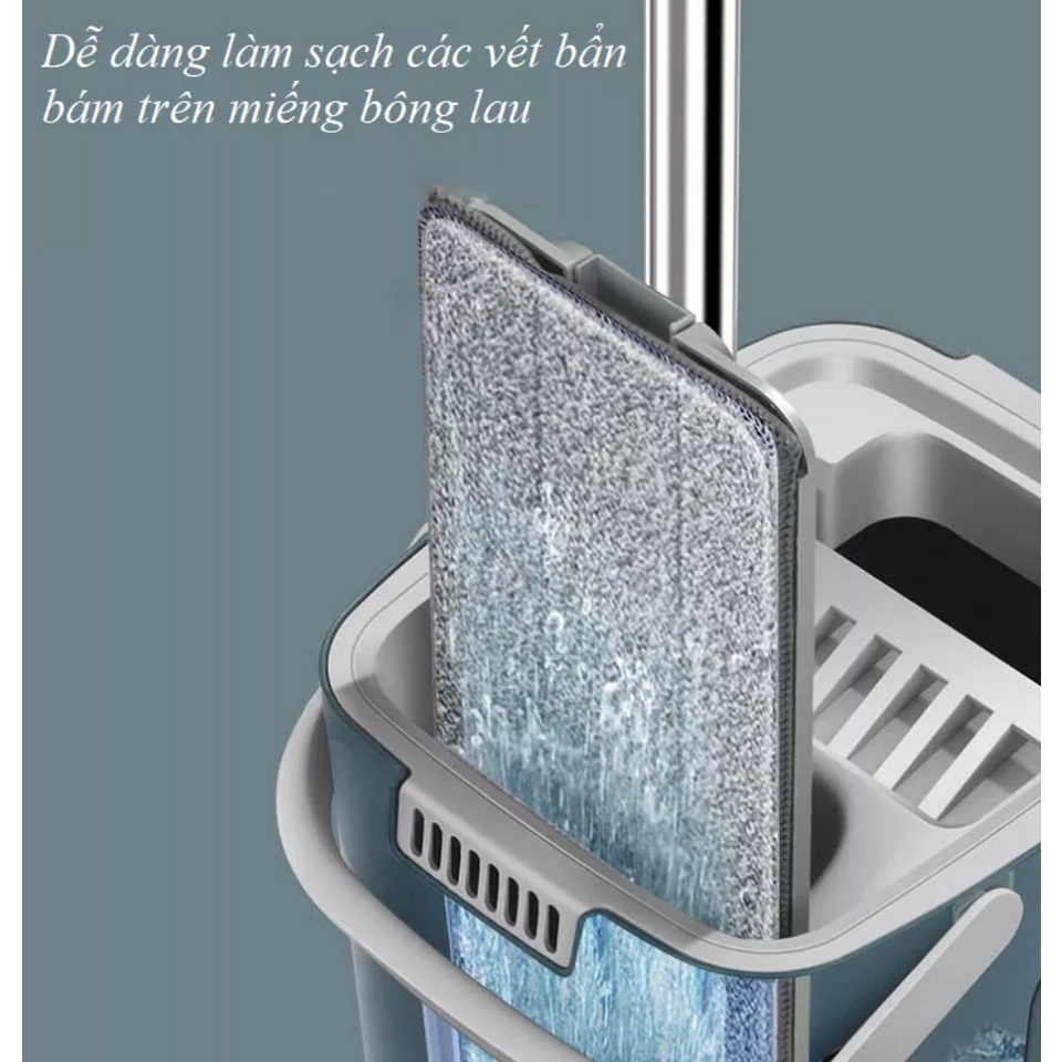 Bộ lau nhà tự vắt thông minh, cây lau nhà tự vắt, chổi lau nhà 360 độ, lau sạch khô nhanh, Parroti ProMAX PX01