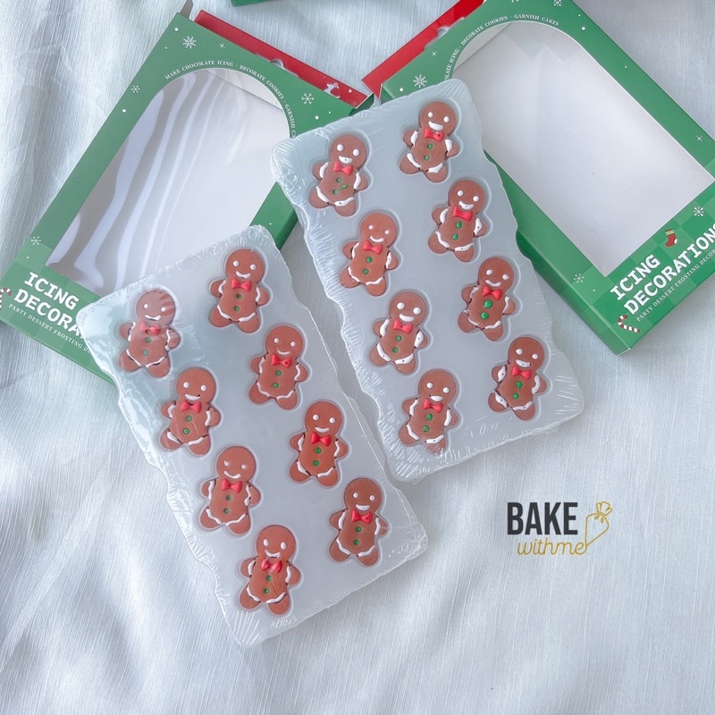Kẹo bông đường, kẹo trang trí bộ 15 và 8 hình Giáng Sinh trang trí bánh sinh nhật, bánh kem
