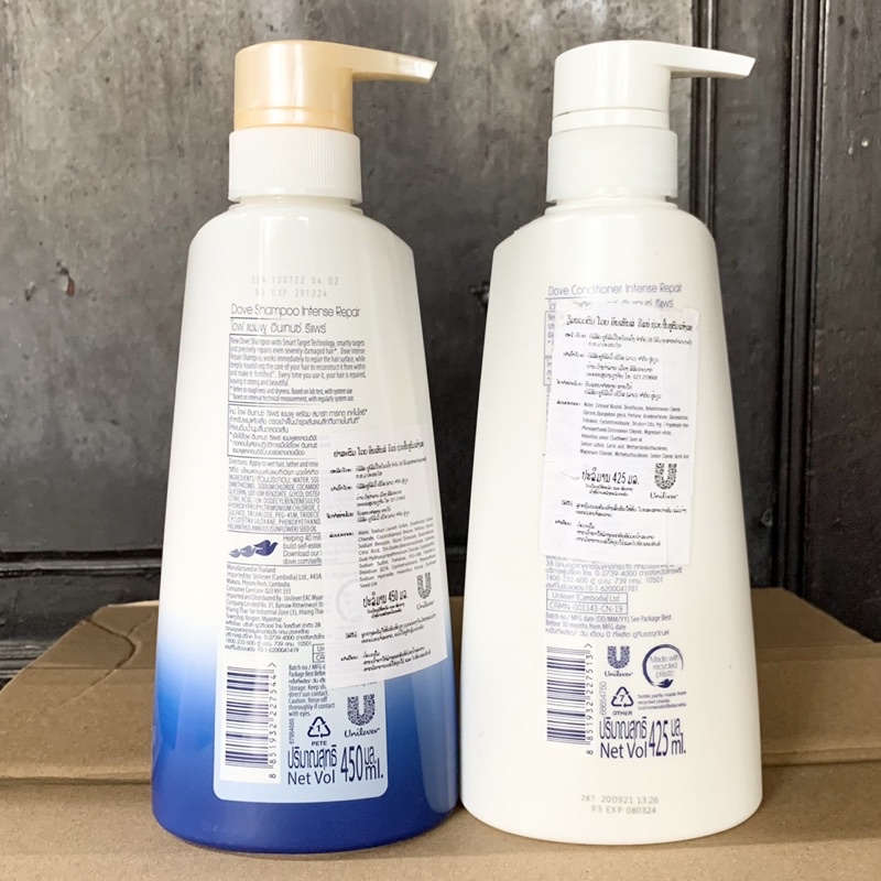 Dầu gội và Dầu xả Dove thái lan 450g,425g