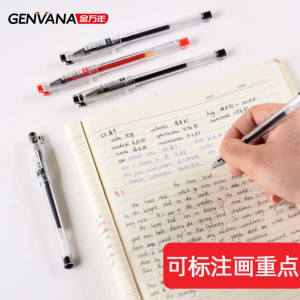 Bút Mực Gel Ngòi 0.25mm Ngòi 0.28 Ngòi 0.3 Ngòi 0.38 Siêu Mỏng Màu Đỏ / Xanh Dương