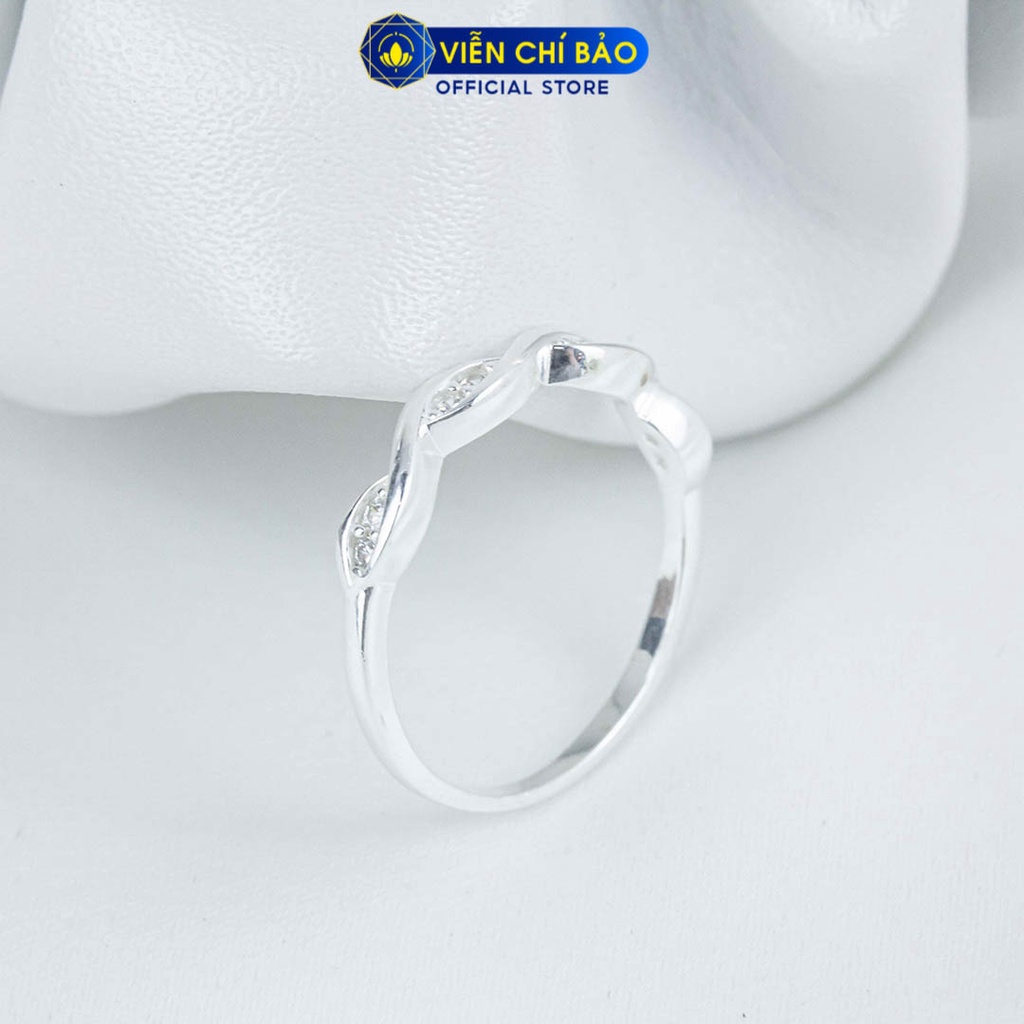 Nhẫn bạc nữ vô cực đính đá chất liệu bạc 925 thời trang phụ kiện trang sức Viễn Chí Bảo N400093