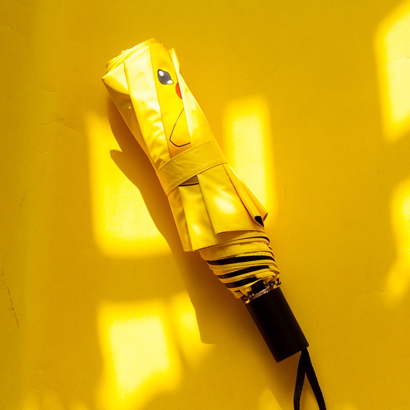 Dù Gấp Tự Động Chống Nắng Mưa In Hình Pokemon Pikachu Dễ Thương