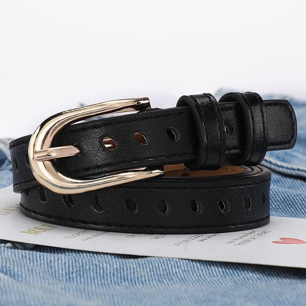 VANES1 Thắt Lưng Màu Trơn Khóa Hợp Kim Thiết Kế Đơn Giản Dễ Phối Đồ Cho Nữ