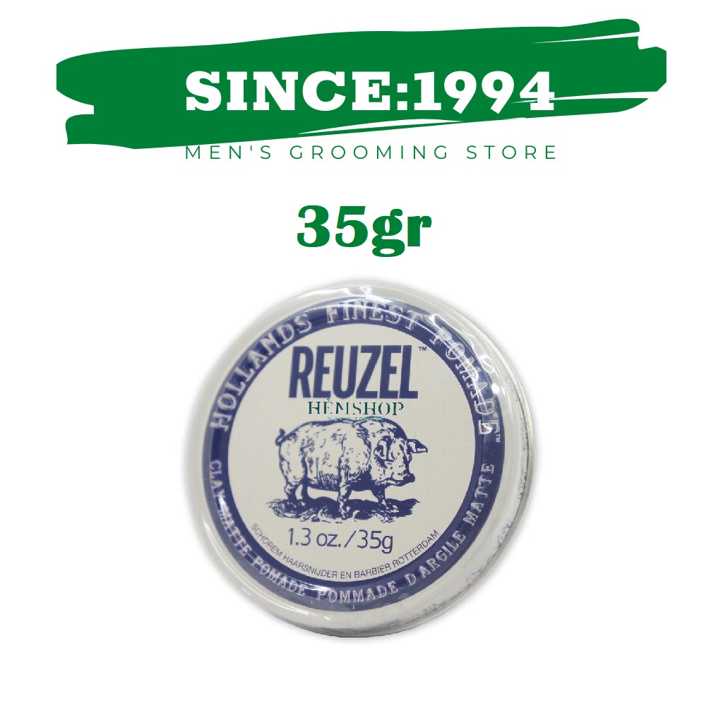 [NHẬP KHẨU] Sáp Reuzel Clay Matte Pomade 35g | Hàng chính hãng nhập khẩu Hà Lan