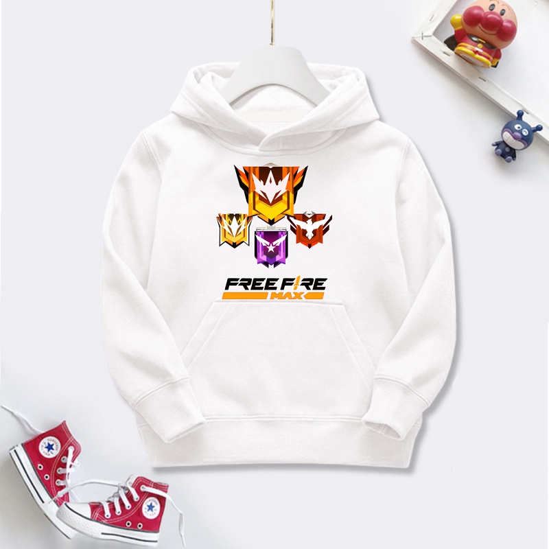 HOT Áo khoác nỉ bông chui đầu Free Fire Max màu trắng cực chất cho bé