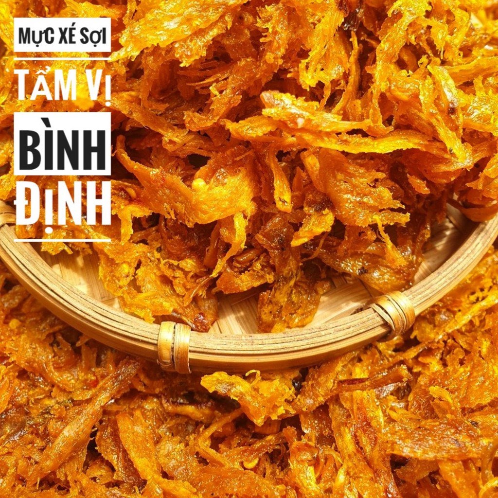 Khô Mực Can Xé Sợi Cay Lon 300G Siêu Ngon - Đặc Sản Bình Định