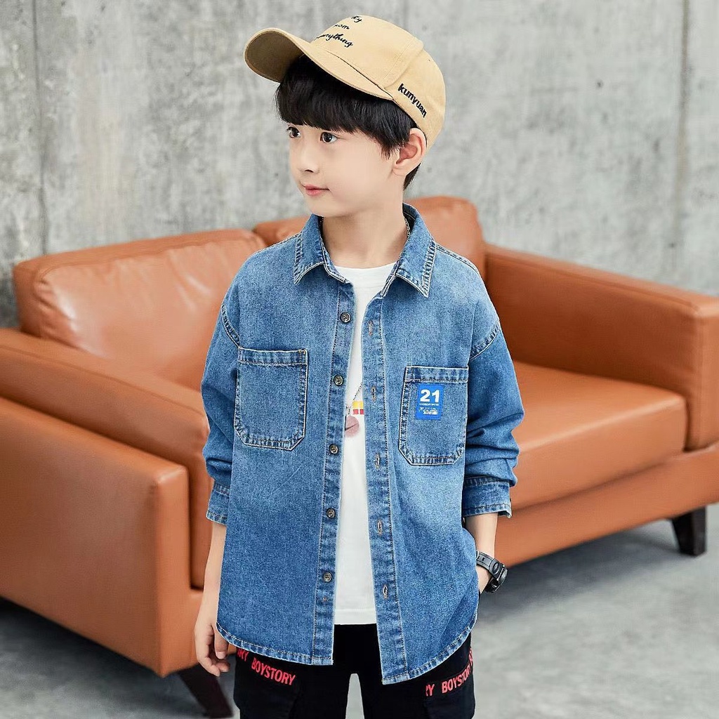 Áo Khoác denim Thời Trang Hàn Quốc 2022 Dành Cho Bé Trai