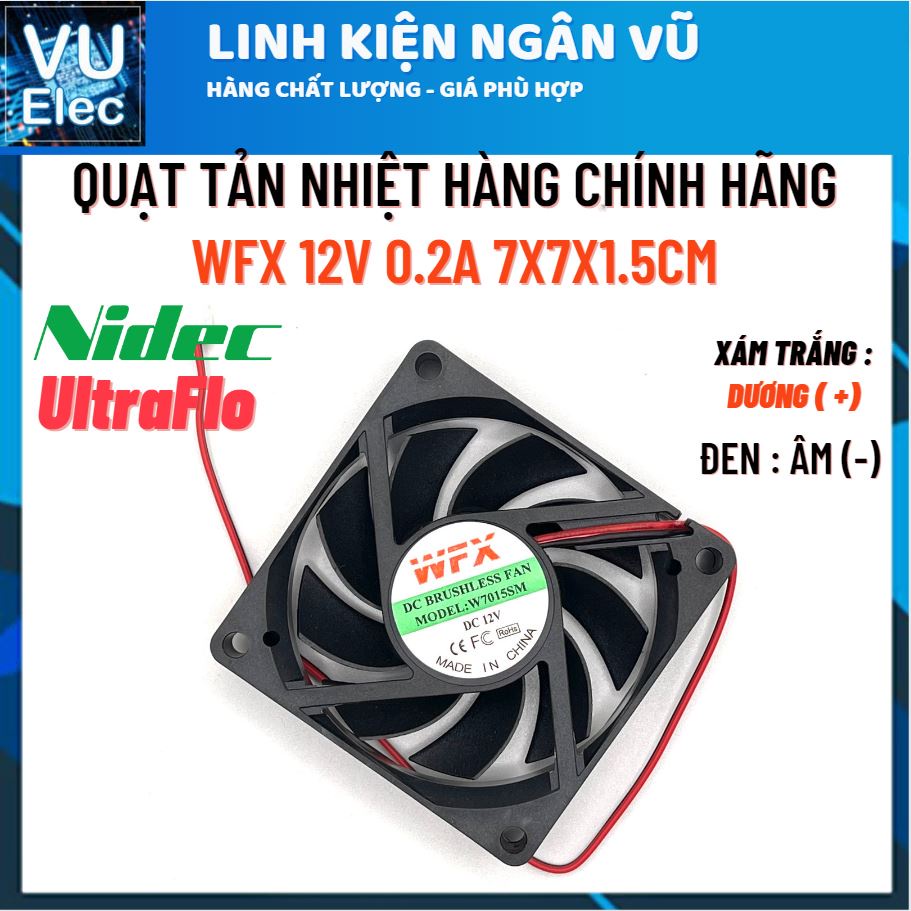 Quạt tản nhiệt 12V chính hãng WFX 4cm 6cm 7cm 8cm 12cm