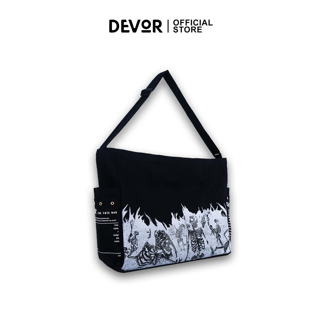 Túi Đeo Chéo Nam Nữ, Túi DEVOR Hell Bone Local brand - Túi Tote canvas