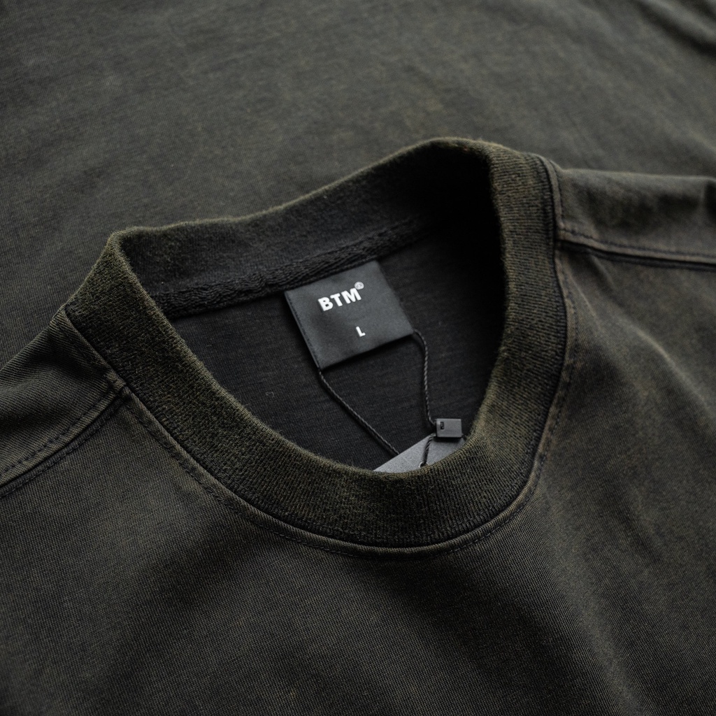 Áo thun thời trang nam, áo phông nam tay lỡ wash màu bụi cá, chất cotton dày mịn 1850