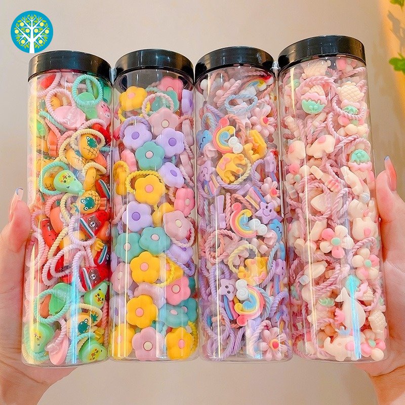 Dây Cột Tóc Cao Su Co Giãn Phong Cách Hàn Quốc Dễ Thương Cho Bé Gái