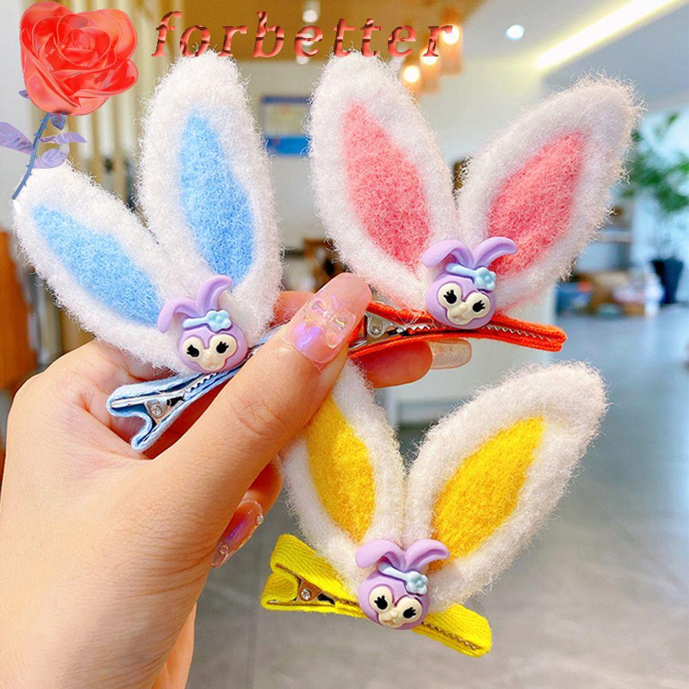 Kẹp tóc hình tai thỏ bằng vải bông dễ thương dành cho bé gái