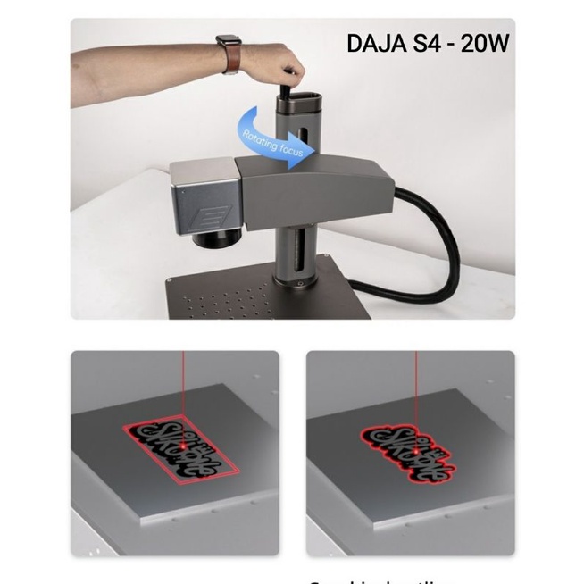 Máy khắc laser fiber MrCarve M1, DAJA S4 và DAJA X1 chuyên khắc kim loại, nhựa