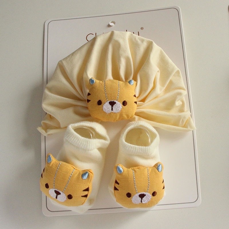 Set nón Turban và Tất hình thú xinh xắn cho bé