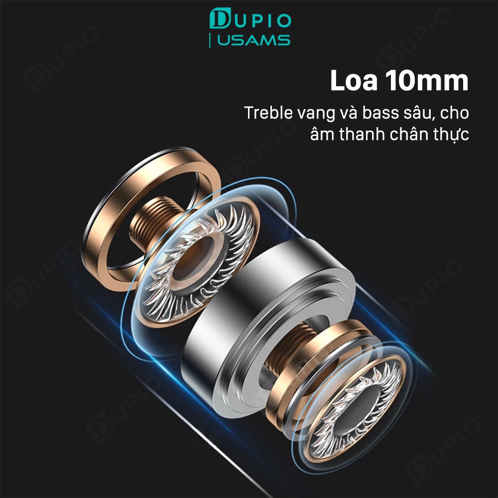 Tai nghe Bluetooth DUPIO Usams TN13 không dây giảm nhiễu in ear 2 kênh stereo chống trượt cầm chắc tay