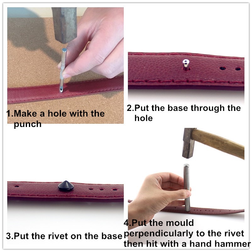 Bộ 100 Đinh Tán Hình Nón Dùng Để Làm Đồ Da Handmade DIY