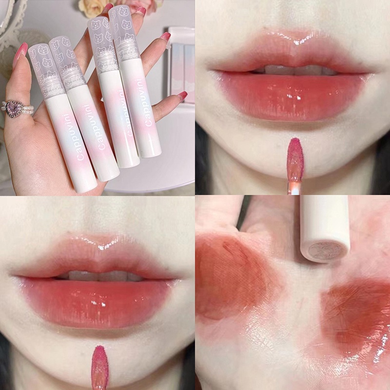 Son Bóng Dạng Lỏng 4 Màu Sắc Tùy Chọn Chống Thấm Nước Chống Dính Lâu Trôi Dưỡng Ẩm