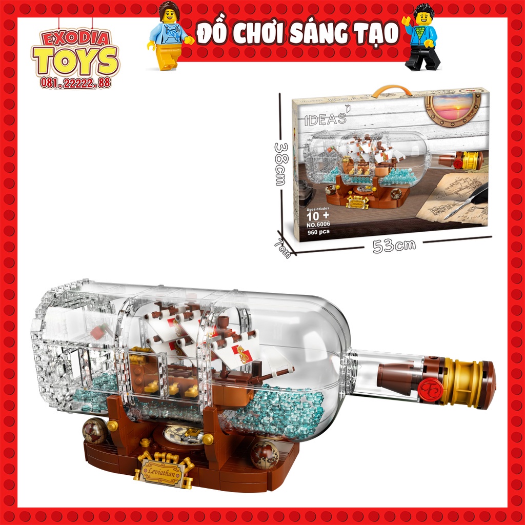 Xếp hình mô hình Chiếc Thuyền Trong Chai : Ship in a Bottle - Đồ Chơi Thông Minh - SX6006 Lego Ideas 21313