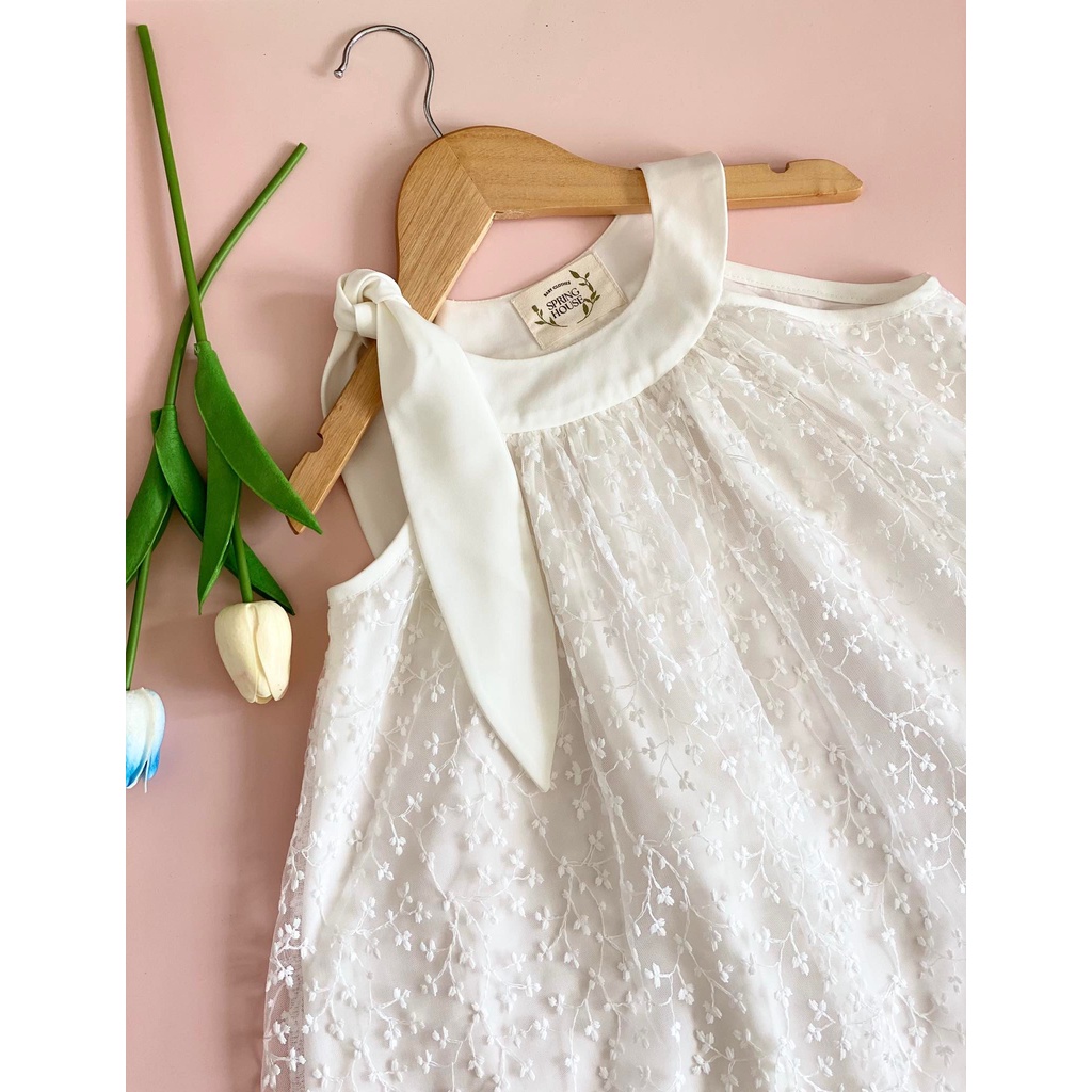 [Giá cực rẻ] Váy ren cổ yếm 2 lớp cho bé gái, Váy thiết kế dành riêng cho bé nhà Spring House
