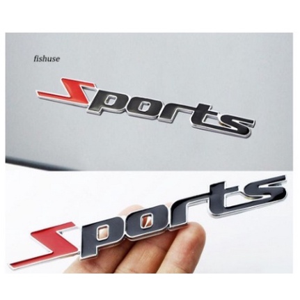 Tem nhãn kim loại 3D Logo chữ SPORT SPORTS dán xe hơi ô tô tương thích các xe Hyundai Accent và Toyota Vios Innova