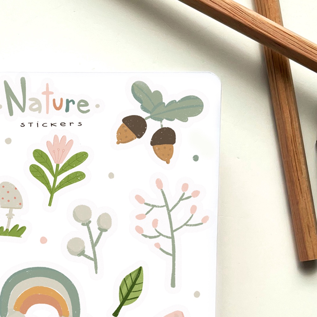 Sticker Sheet Chủ Đề: Thiên Nhiên - Chuyên dán sổ | Bullet Journal Stickers, Kawaii Stickers, Meadow Sticker