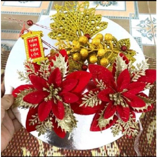 Hoa trạng nguyên, hoa nhũ vàng trang trí tháp bánh, giỏ quà, cây thông( màu ngẫu nhiên)_ cáp sạc iphone