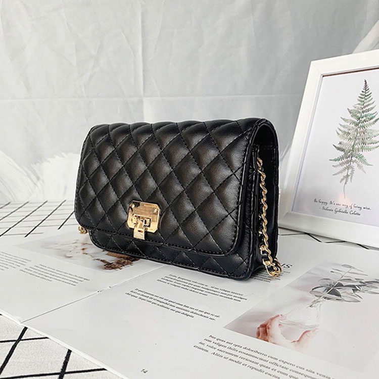 Túi Đeo Chéo Dây Xích Hình Thoi Phong Cách Hàn Quốc Dễ Phối Đồ Cho Nữ