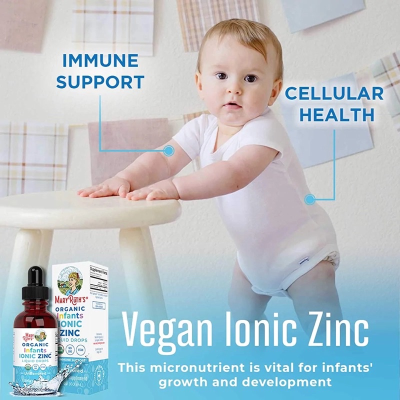 Kẽm Hữu Cơ 6 tháng - trên 3 tuổi Toddler Infants Kids Ionic Zinc Mary Ruth's 60ml