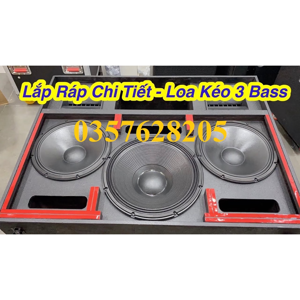 0357628205 Combo loa kéo điện 3 bass, 2 bass 40 1 sub 50, thành phẩm loa + thùng công