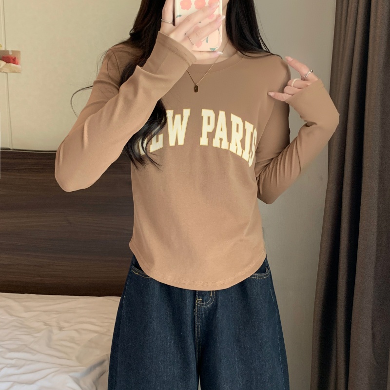 Áo Thun Lông Cừu Tay Dài In Họa Tiết Xinh Xắn Cho Nữ