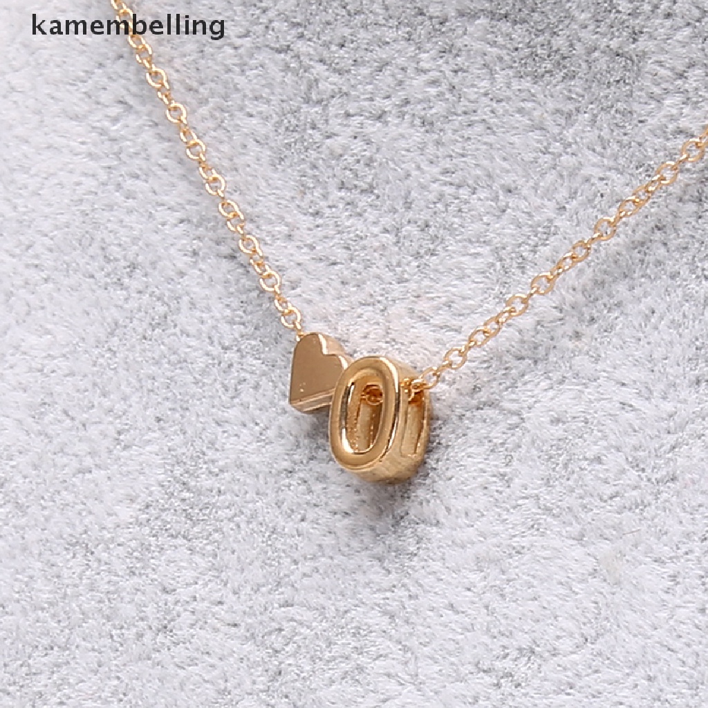 Kamembelling Vòng cổ Mặt Trái Tim Nhỏ Màu Vàng / Bạc Khắc Chữ Sumeng Thời Trang