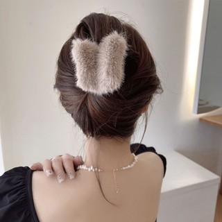 Kẹp Tóc Bướm / Cá Mập Phủ Lông Thời Trang Hàn Quốc