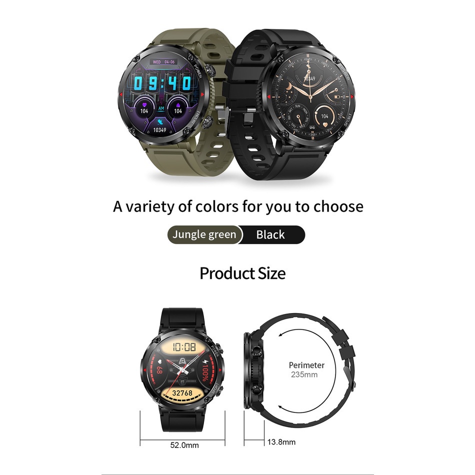 Đồng hồ thông minh Nam Certafina T30 600mAh 1.6 inch Gọi Bluetooth Loa HIFI Đồng hồ thông minh