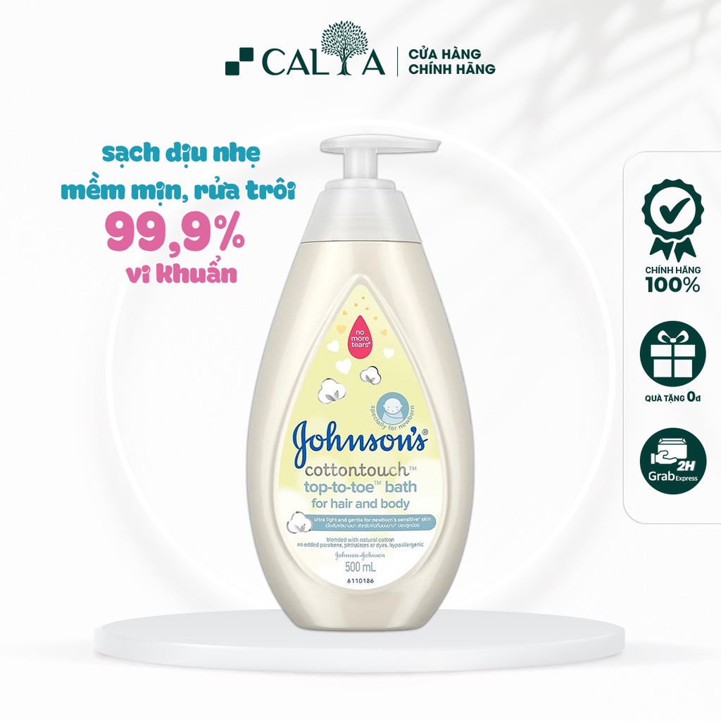 Sữa Tắm Gội Cho Bé Johnson's Baby Làm Sạch Dịu Nhẹ, Dưỡng Ẩm - Johnson's Top-To-Toe Bath Cotton Touch 500ml