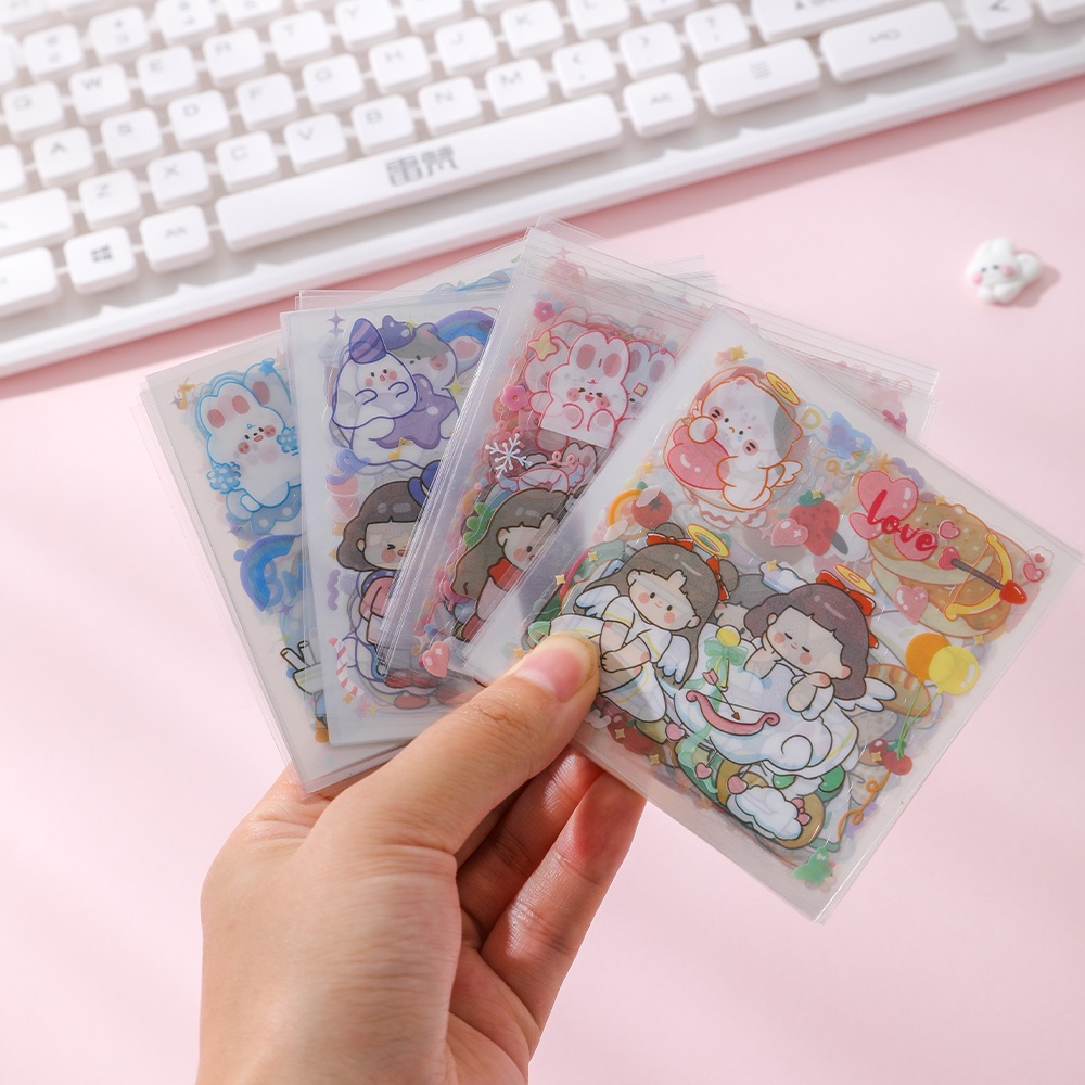 Túi 25 Miếng Dán Hình Cô Gái Hoạt Hình Dễ Thương Chống Nước Trang Trí Sổ Tay DIY