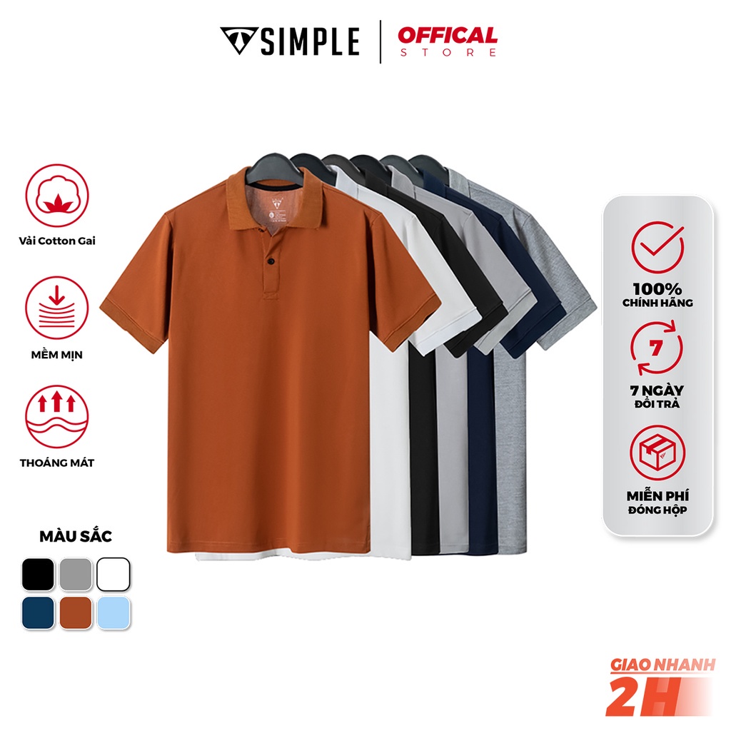 Áo Polo Nam cổ bẻ TSIMPLE thun basic cộc tay vải cá sấu cotton phong cách trẻ trung chuẩn form nhiều màu *