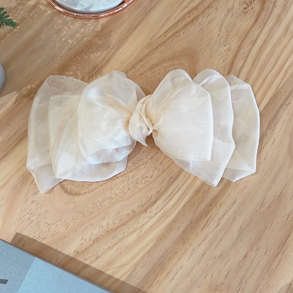 Kẹp Tóc Nơ Vải Tuyn Lớn Thời Trang Xuân Hè Hàn Quốc