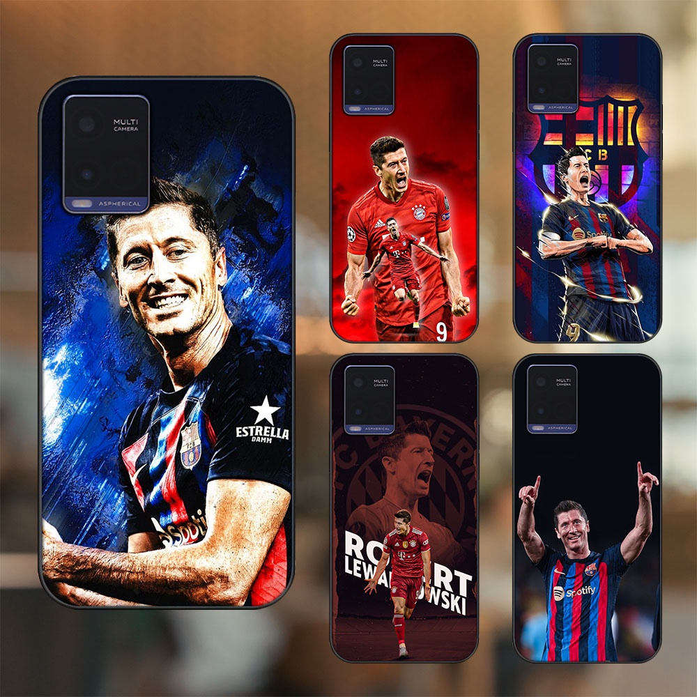 Ốp lưng Vivo Y21 viền đen in hình Lewandowski Barcelona Bayern Munich
