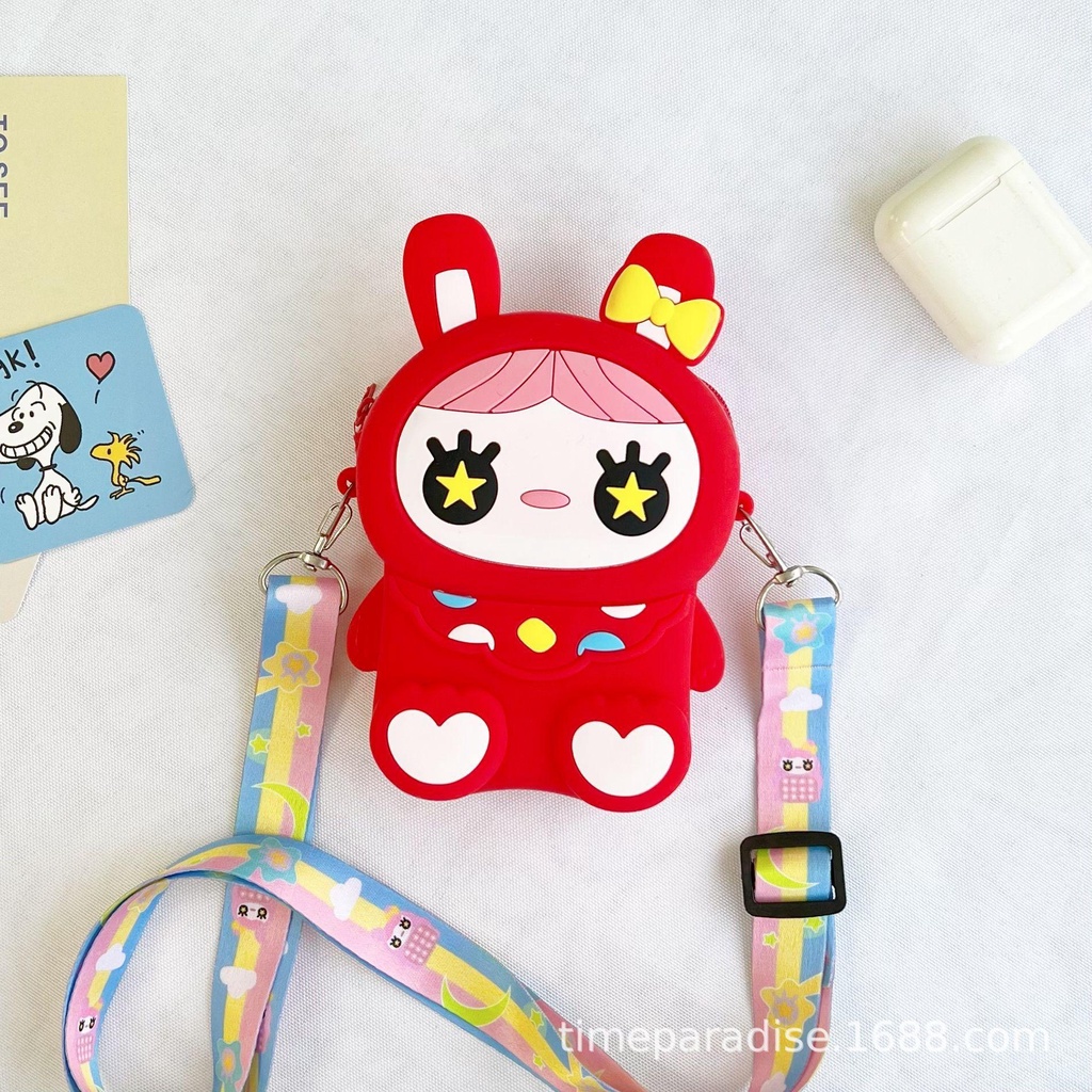 PVN55388 Túi Đeo Chéo Bằng Silicon Họa Tiết Hoạt Hình Phong Cách Phương Tây Cho Bé Gái