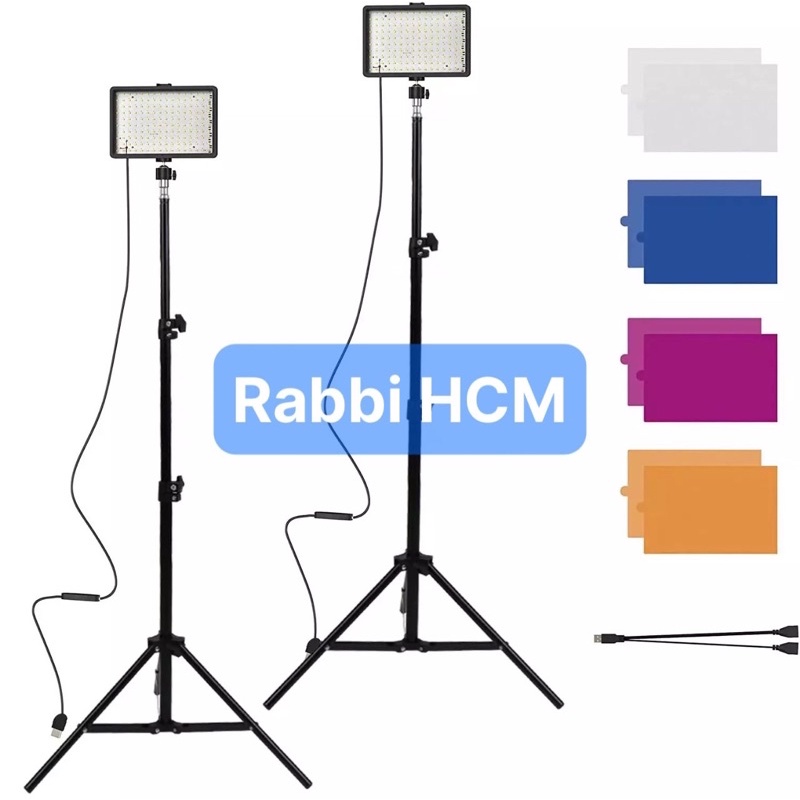 Đèn livestream vuông PB-P8 lớn nhất kèm chân tripod cao 2m1
