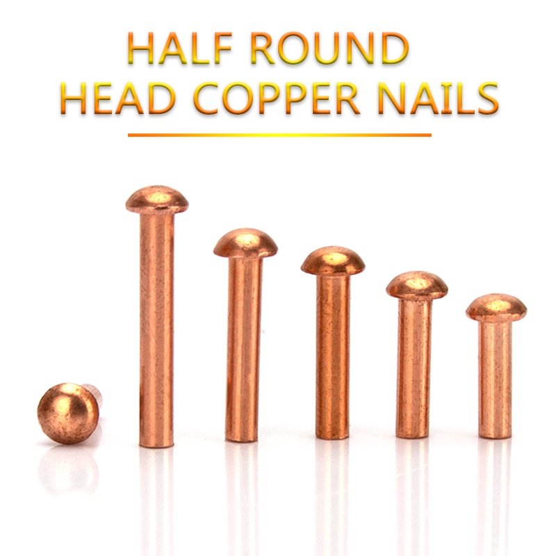 Đinh Tán Đầu Tròn Bằng Đồng Thau 3mm-40mm m1.5 m2 m2.5 m3 m4 m5 m6 m8 Chuyên Dụng
