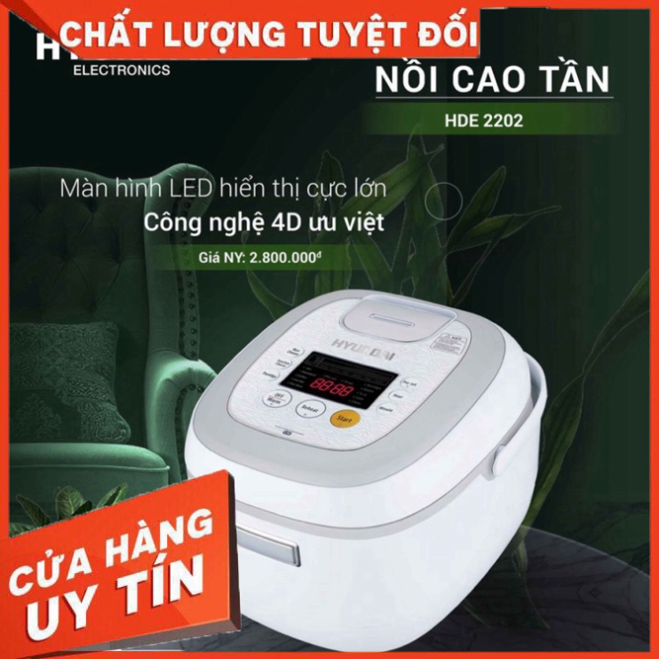 Nồi cơm điện cao tần HYUNDAI HDE 2202R/W dung tích 1.5L - Công nghệ IH- Cảm ứng điện từ. Chính hãng Bảo hành 12 thá